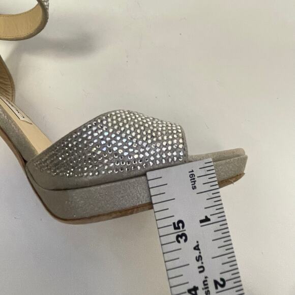 Jimmy Choo Silver Rhinestone Heels Size IT 38 / US 8 - Picture 11 of 11
